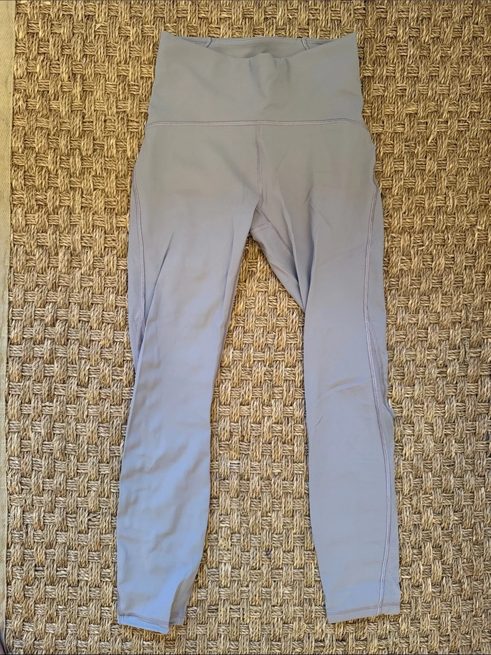 lululemon High-Waist Performance Leggings in Light Taupe and Mesh on Side Size 2